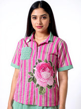 Stripes flower shirt